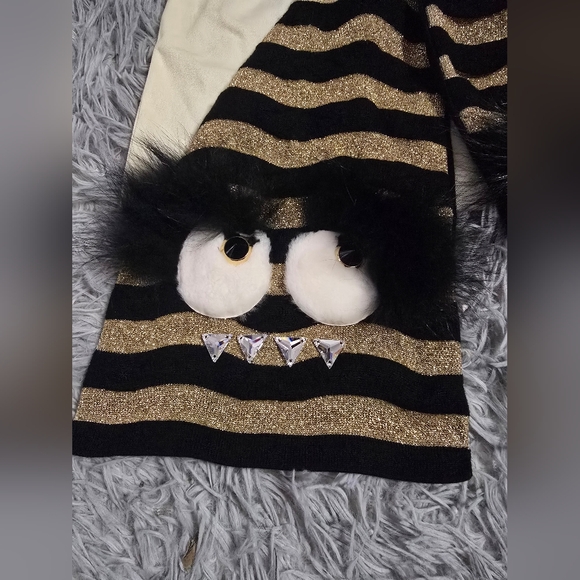 Fendi Monster Gold Edition W/ Black✨️ Huge Scarf (NWOT)(W/ DUST BAG)(HTF) - Picture 6 of 13